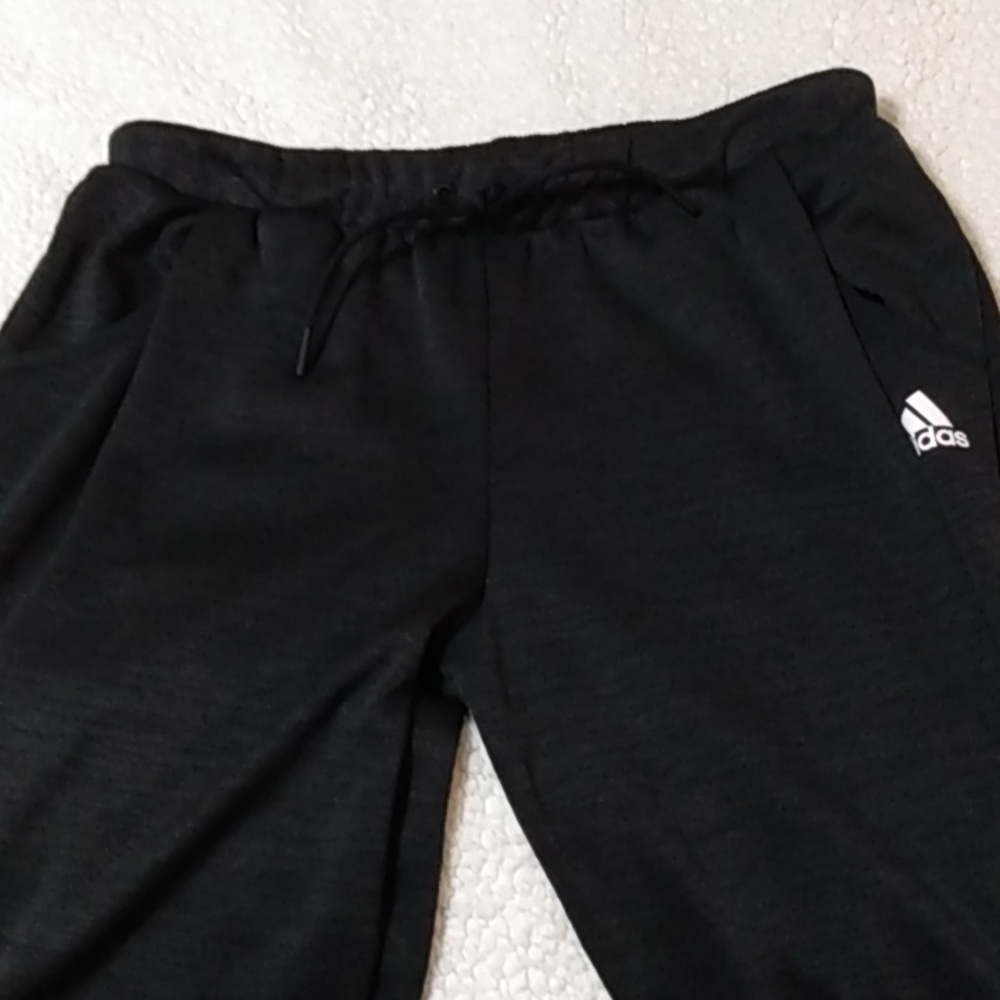 *adidas Gray/Black Track Pants Zip-Hem Medium